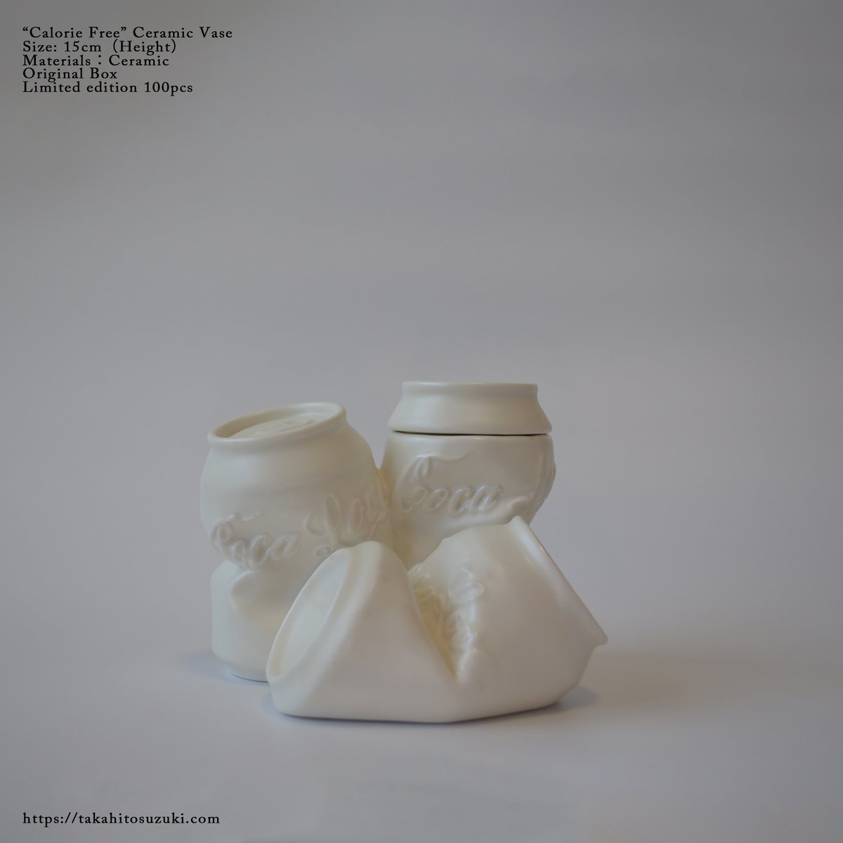 Calorie Free Ceramic Vase コカコーラ 花瓶 陶器 数量限定] Calorie Free Ceramic Vase | Hunt Tokyo