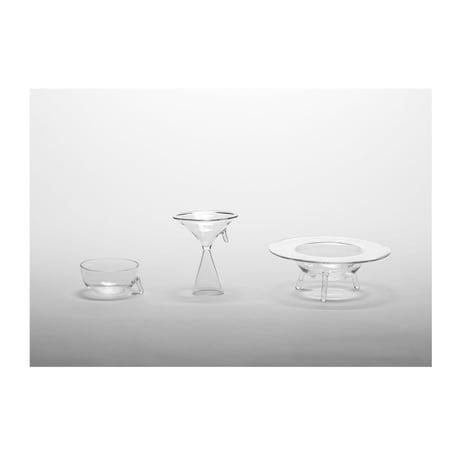 clear b Glass Incense Burner S インセンス ホルダー お香立て