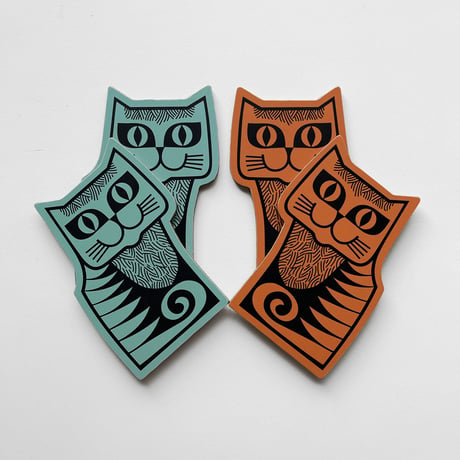 Magpie x Hornsea Cat Shaped Coasters - set of 4