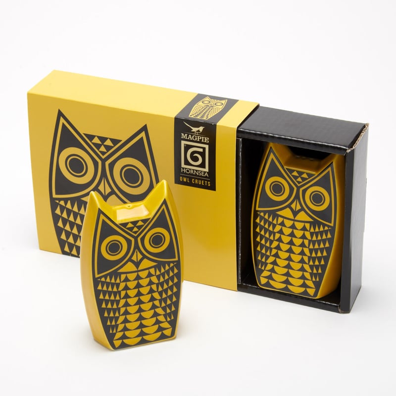 Magpie x Hornsea Owl Cruet Set - Blue or Yellow