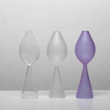 clear b Bud Vase Frosted Violet 花瓶 一輪挿し ガラス