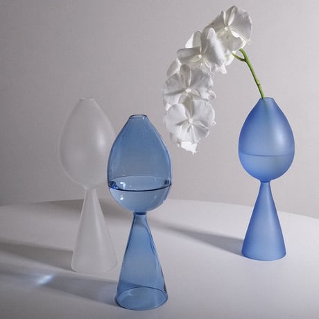 clear b Bud Vase clear aqua ガラス 花瓶 一輪挿し