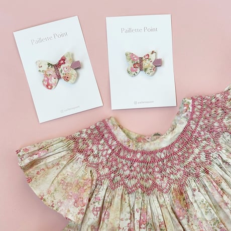 18 リバティ ベビーヘアクリップ 2個セット ボントン ボンポワン