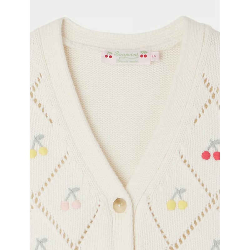 ボンポワン カーディガン チェリー 4A Bonpoint|ボンポワン