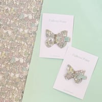 New!《Lサイズ》butterfly clip リバティ "Jenny’s Bows" Twincle Mint