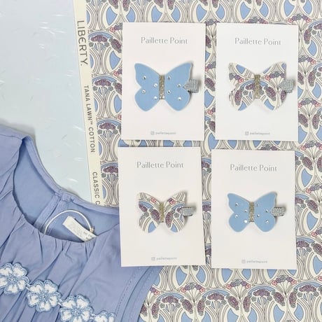 🩵💎New! 《Lサイズ》 butterfly clip  "wedgwood blue" 単品