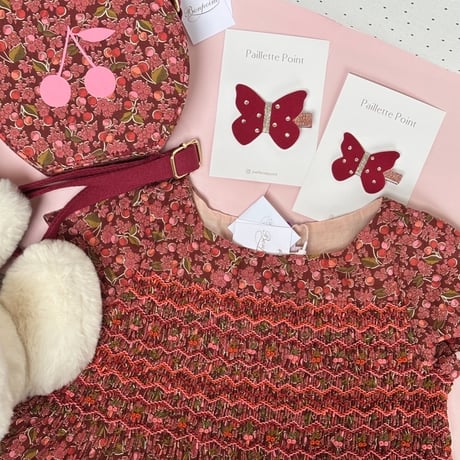♥️復刻《Sサイズ》butterfly clip "Raspberry" 単品