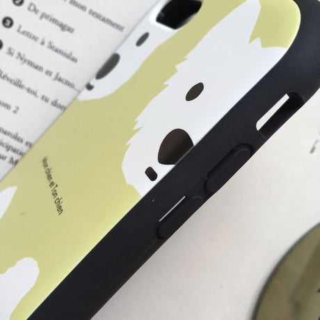 白ワンコグリップケース iPhone用