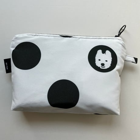 モントンFabricファスナーポーチ ドットMono