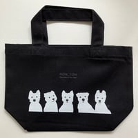 ワンコ5人の会話･トートバッグ-S/Black
