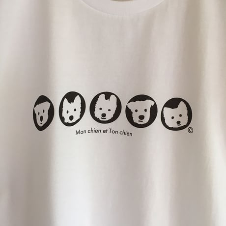 8周年SALE Ladies&ChildTシャツ ５人の白ワンコ