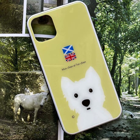 1白ワンFlag/強化ガラス・スマホケース for iPhone