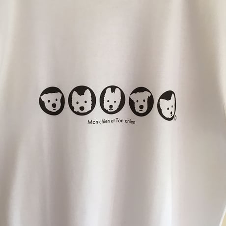 8周年SALE MensTシャツ ５人の白ワンコ