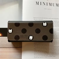 BIgドットシック白ワンコ メガネケース