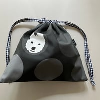 MON_TON BigドットBlack Big巾着袋