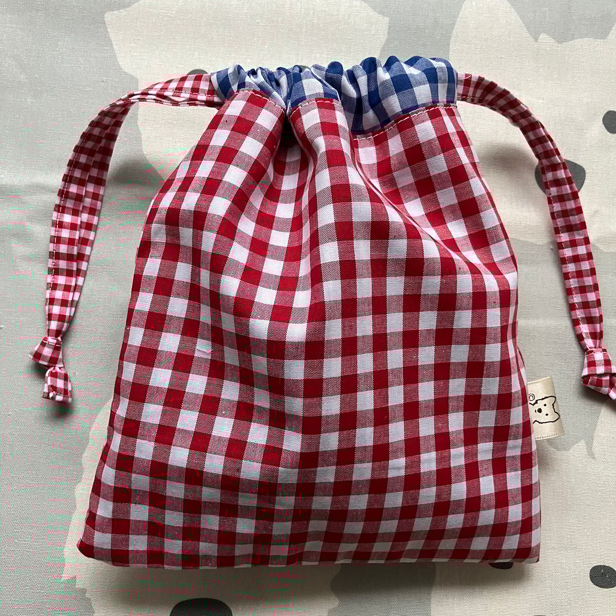 ギンガムチェックアレンジ オリジナル巾着袋-7 | MON_TON /Mon chien e
