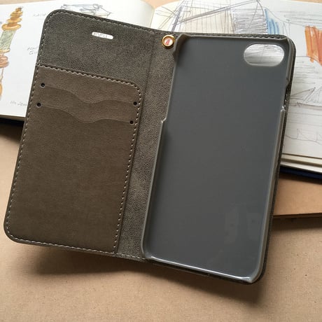 Bベルト無し 白ワンコ2人   手帳型 iPhone  /android版はカメラ穴無し