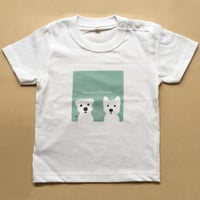 8周年SALE KidsTシャツ-白ワンコ2人