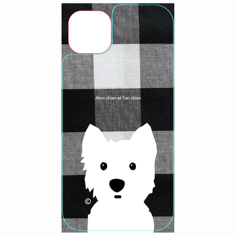 強化ガラス ギンガムチェック・スマホケース for iPhone