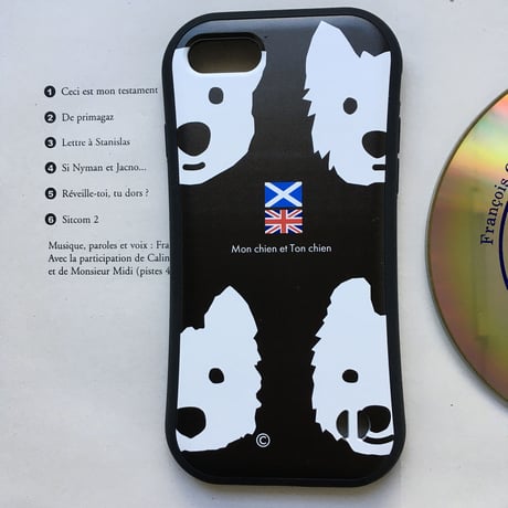 白ワンコグリップケース iPhone用