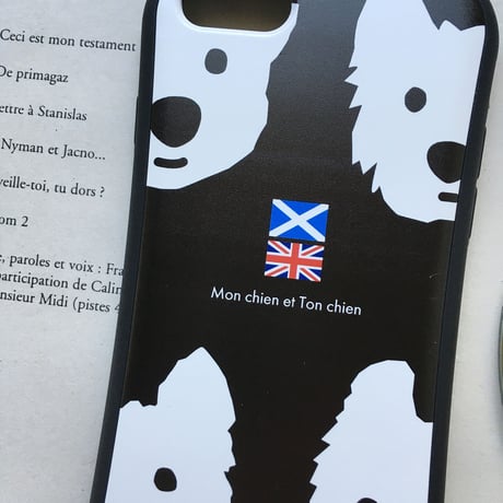 白ワンコグリップケース iPhone用