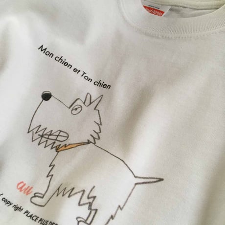 8周年SALE 白ワンコガウゥTシャツ　Men's&Ladies&Child