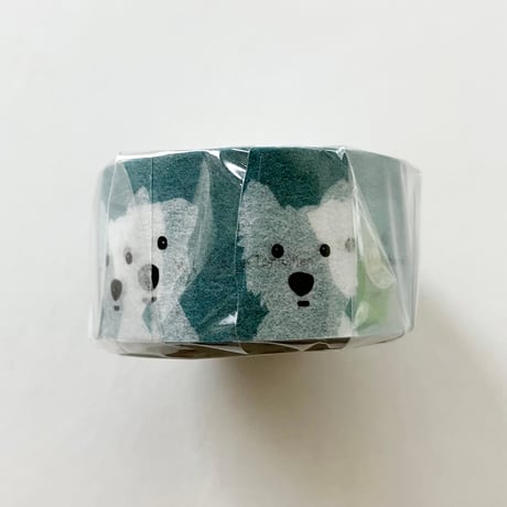 白ワンコ2人　マスキングテープ20mm巾7m