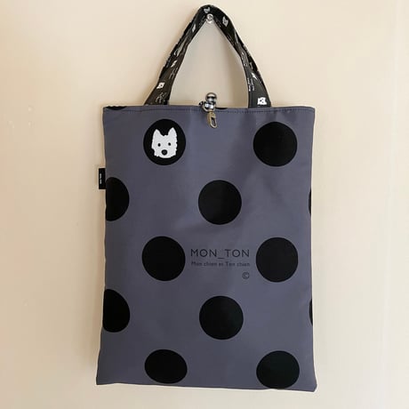 MON_TONオリジナル ベーシック トートBagドットDeepGray-102