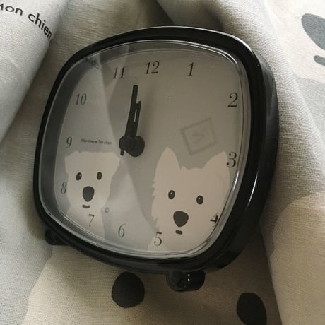 白ワンコ2人 目覚まし時計