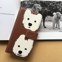 白ワンコ Brown/ヌメ革風・アンドロイドも対応