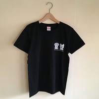 白ワンコ耳ピン&フレンズ カラーTシャツ-Ladies&Mens
