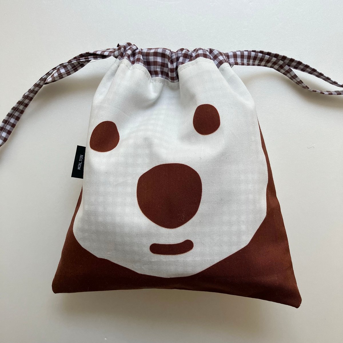 もりくま様　ギンガムチェック3点セット　コップ袋1枚 ギンガムチェックアレンジ2025 オリジナル巾着袋-87 | MON_TON