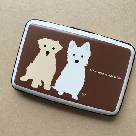 ノーフォーク＆白ワンコ カードケース