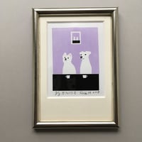 個展限定　セリグラフィ作品ミニ『café にて-すみれ』