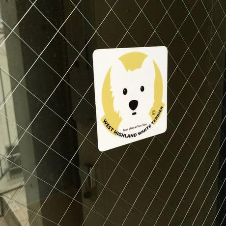 白ワンコステッカー