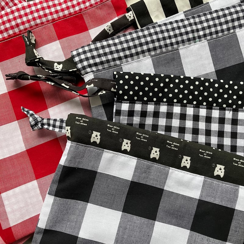 ギンガムチェックアレンジ オリジナル巾着袋-7 | MON_TON /Mon chien e
