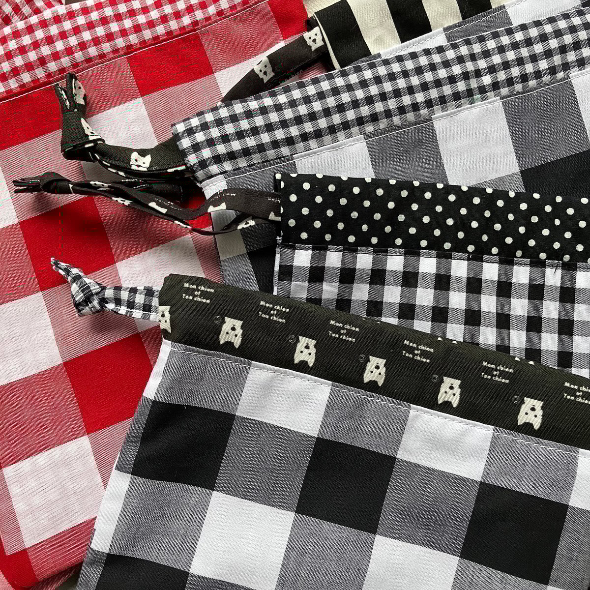 ギンガムチェックアレンジ オリジナル巾着袋-7 | MON_TON /Mon chien e