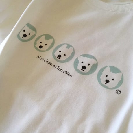 8周年SALE Ladies&ChildTシャツ ５人の白ワンコ PepperMint