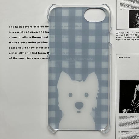 ギンガムチェック白わんこClear スマホケースfor iPhone&Android