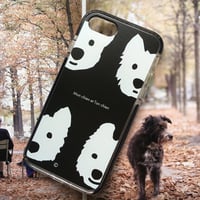 白ワンコ・黒クッションバンパーケースBlack-for iPhone