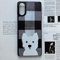 ギンガムチェック白わんこ スマホケースfor iPhone&Android
