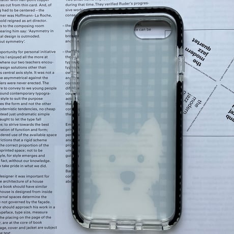 白ワンコ ギンガムチェック クッションバンパーケース for iPhone