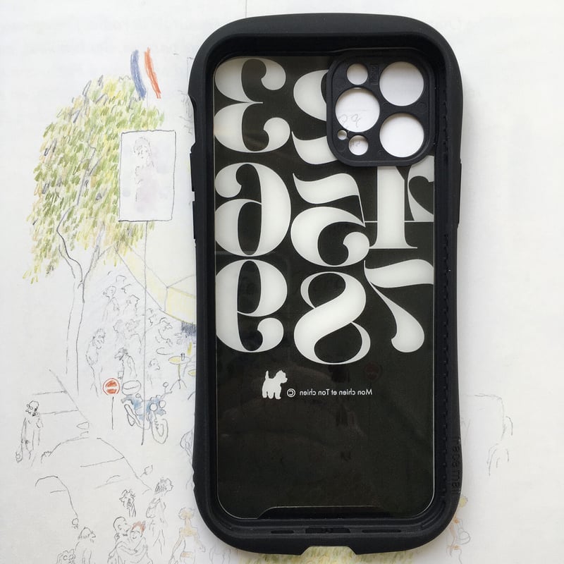 タイポグラフィ cleaグリップケース-カメラレンズカバー付き/ iPhone用