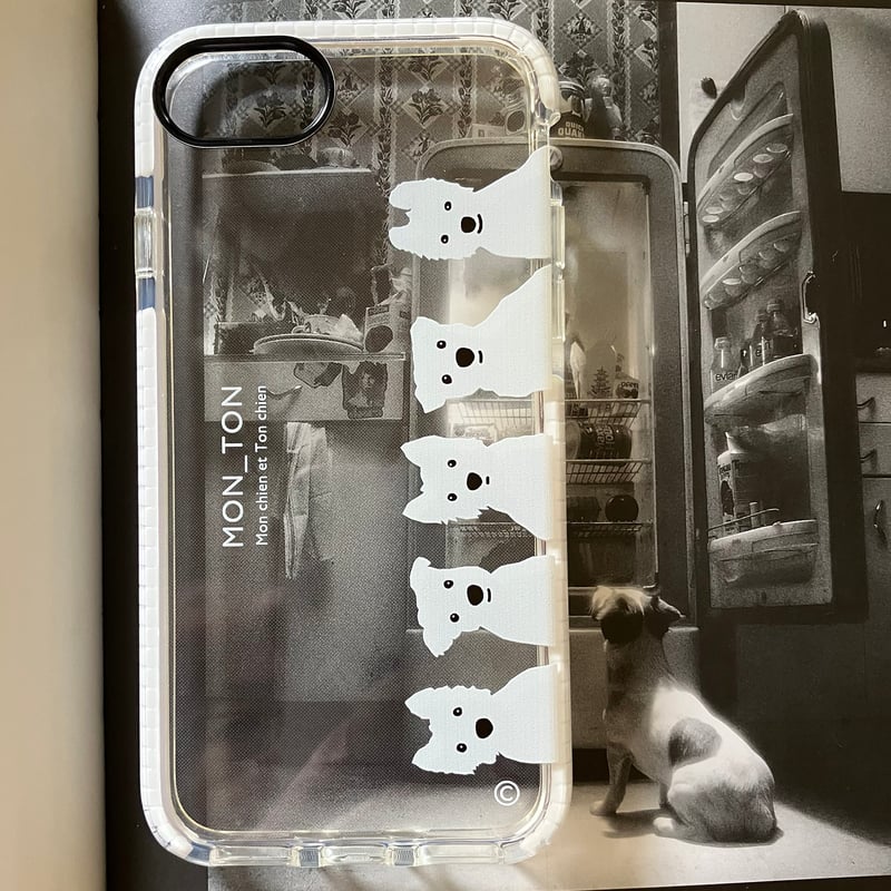 白わんこ5人柔らかインパクトケースClear/for iPhone/for iPhone |