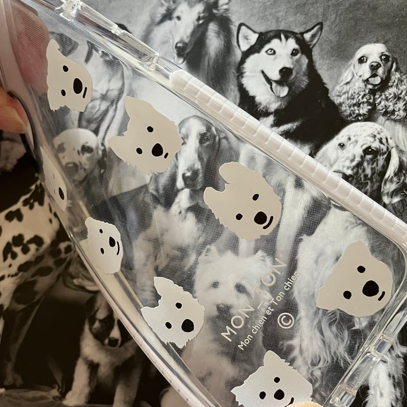 白わんこ5人柔らかインパクトケースClear/for iPhone/for iPhone |