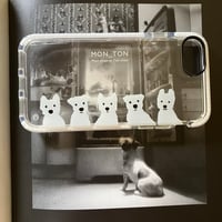 白わんこ５人柔らかインパクトケースClear/for iPhone/for iPhone