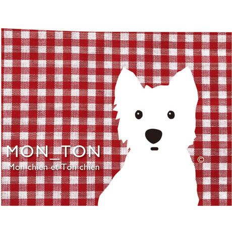 ギンガムチェック白ワンコ2人 ウォーターサンダル　予約商品