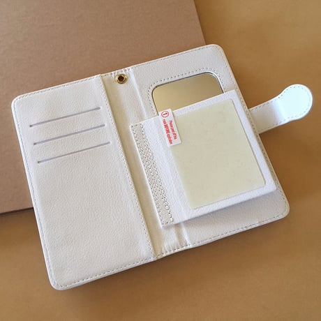 白ワンコ手帳型スマホケース DarkGray