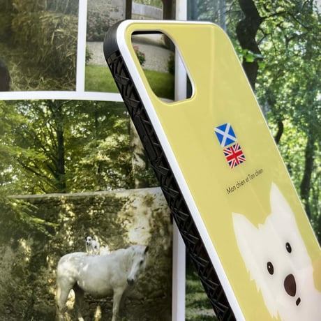 1白ワンFlag/強化ガラス・スマホケース for iPhone