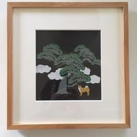 松の木の下で　柴　Sélectionné pour l'exposition d'art à Paris